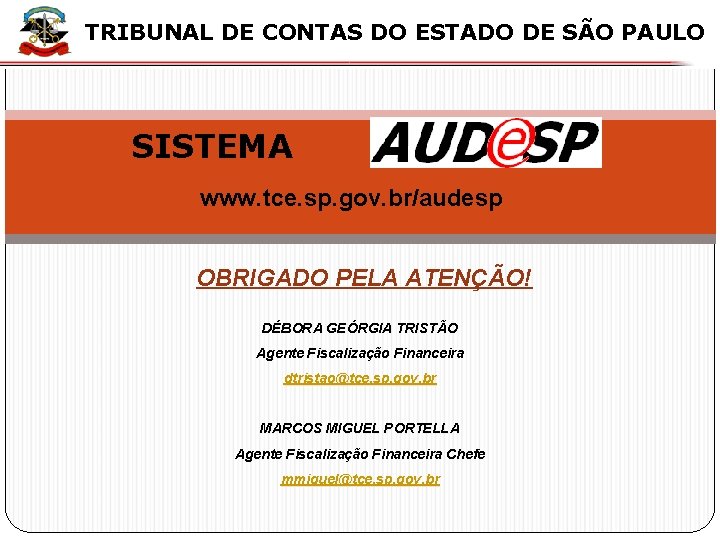 X TRIBUNAL DE CONTAS DO ESTADO DE SÃO PAULO SISTEMA www. tce. sp. gov.