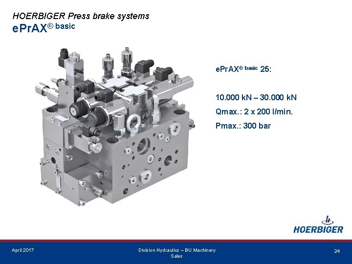 HOERBIGER Press brake systems e. Pr. AX® basic 25: 10. 000 k. N –