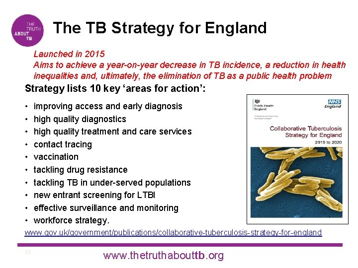 The TB Strategy for England Launched in 2015 Aims to achieve a year-on-year decrease