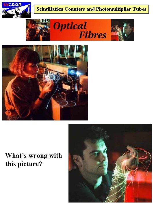 Scintillation Counters and Photomultiplier Tubes What’s wrong with this picture? 