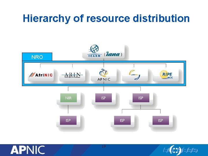 Hierarchy of resource distribution NRO 19 