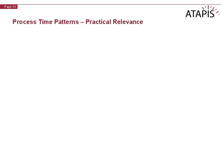 v 1. 0 Page 13 Process Time Patterns – Practical Relevance 