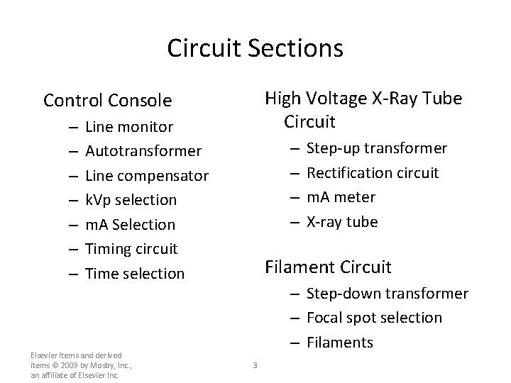 Circuit Sections High Voltage X-Ray Tube Circuit Control Console – – – – Line Circuit Sections High Voltage X-Ray Tube Circuit Control Console – – – – Line