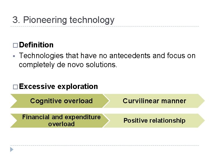 3. Pioneering technology � Definition § Technologies that have no antecedents and focus on