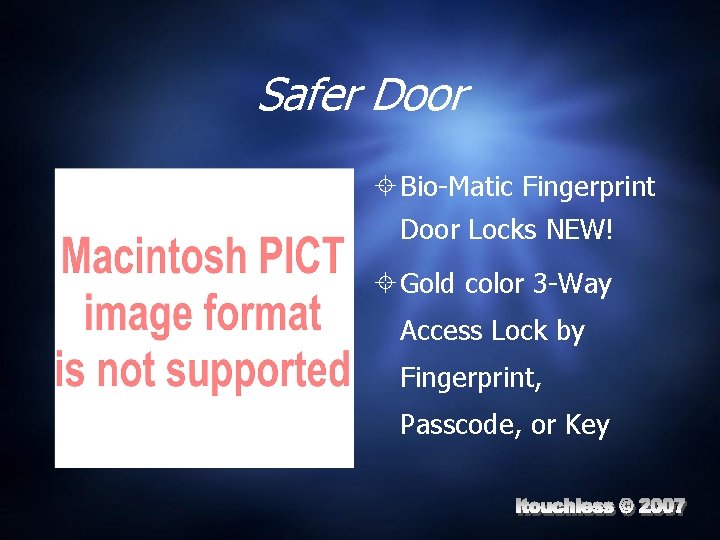 Safer Door Bio-Matic Fingerprint Door Locks NEW! Gold color 3 -Way Access Lock by