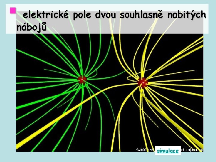 § elektrické pole dvou souhlasně nabitých nábojů simulace 