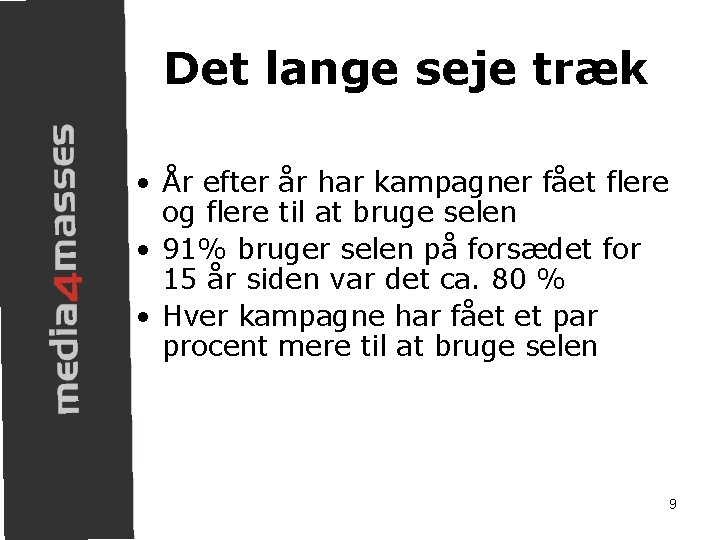 Det lange seje træk • År efter år har kampagner fået flere og flere