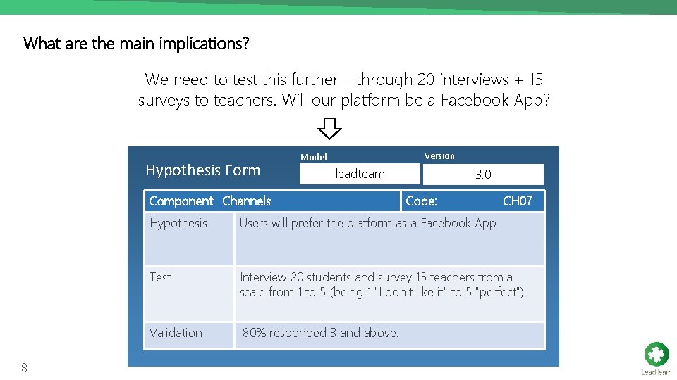 What are the main implications? We need to test this further – through 20