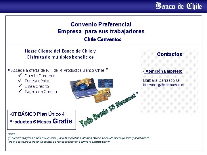 Convenio Preferencial Empresa para sus trabajadores Chile Convenios Hazte Cliente del Banco de Chile