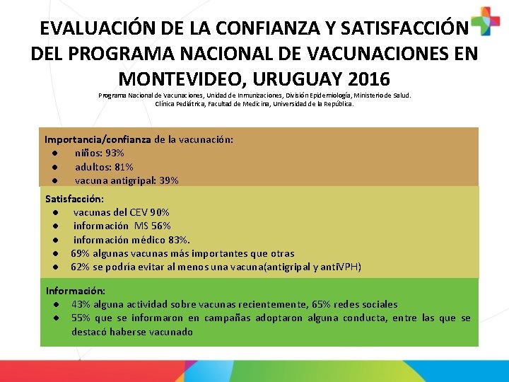 EVALUACIÓN DE LA CONFIANZA Y SATISFACCIÓN DEL PROGRAMA NACIONAL DE VACUNACIONES EN MONTEVIDEO, URUGUAY