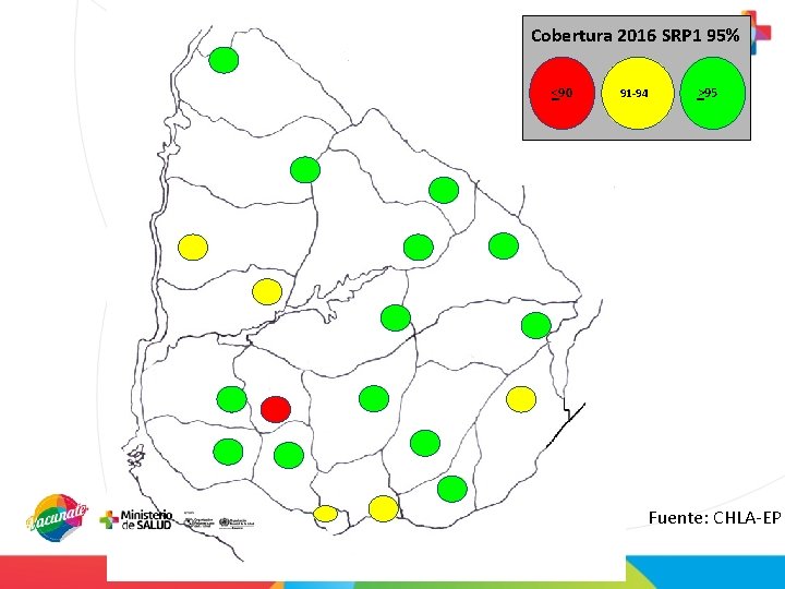 Cobertura 2016 SRP 1 95% <90 91 -94 >95 Fuente: CHLA-EP 