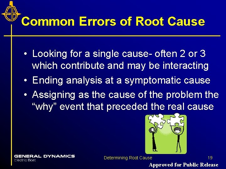 Common Errors of Root Cause • Looking for a single cause- often 2 or