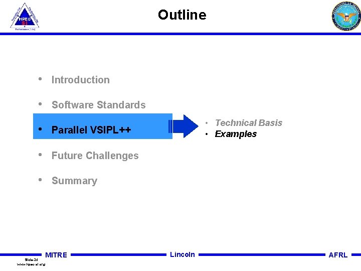 Outline • Introduction • Software Standards • Parallel VSIPL++ • Future Challenges • Summary