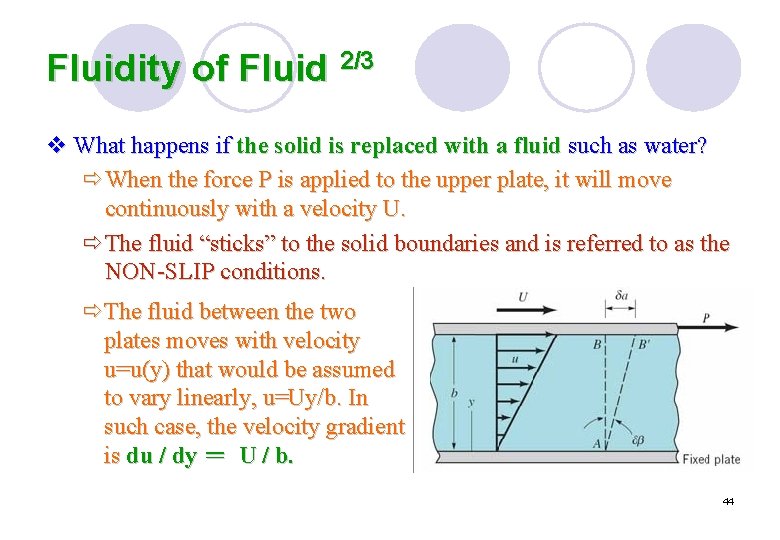 Fluidity of Fluid 2/3 v What happens if the solid is replaced with a