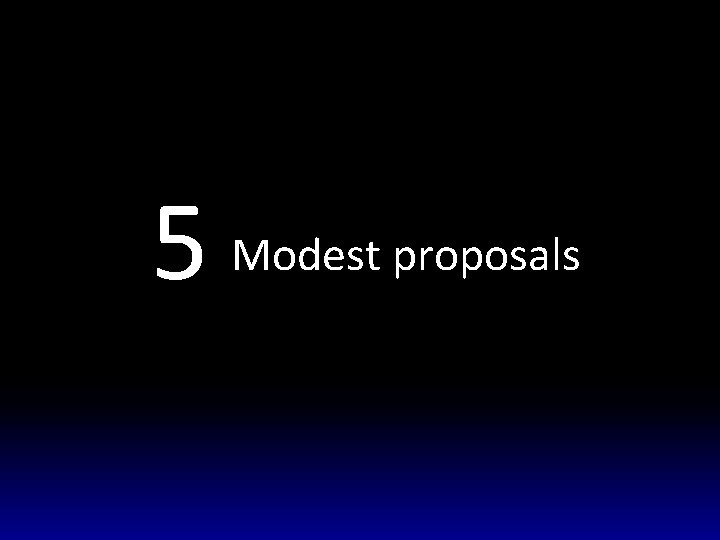 5 Modest proposals 