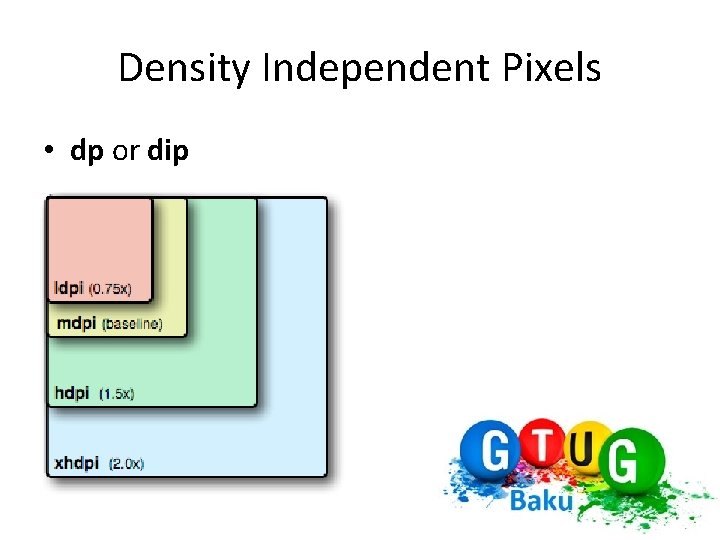 Density Independent Pixels • dp or dip 