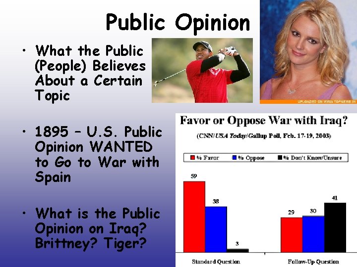 Public Opinion • What the Public (People) Believes About a Certain Topic • 1895