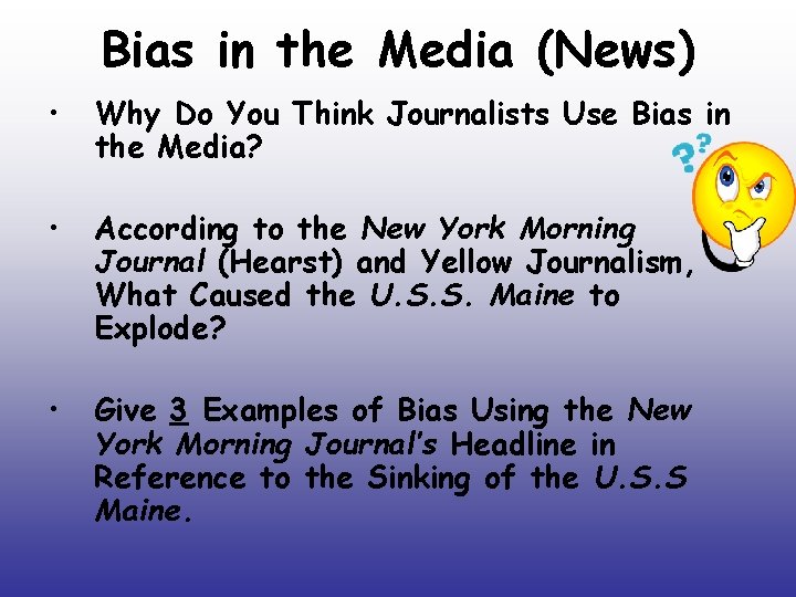 Bias in the Media (News) • Why Do You Think Journalists Use Bias in