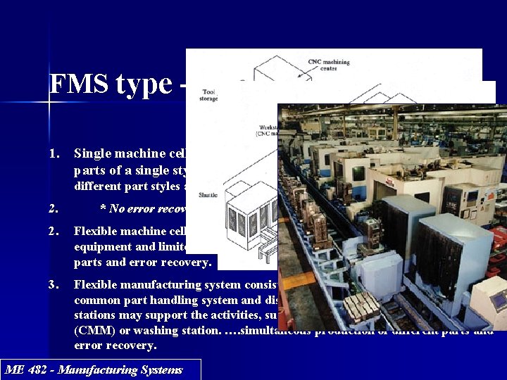 Single machine FMS type - Distinguish by number of machines 1. Single machine cell* Single machine FMS type - Distinguish by number of machines 1. Single machine cell*