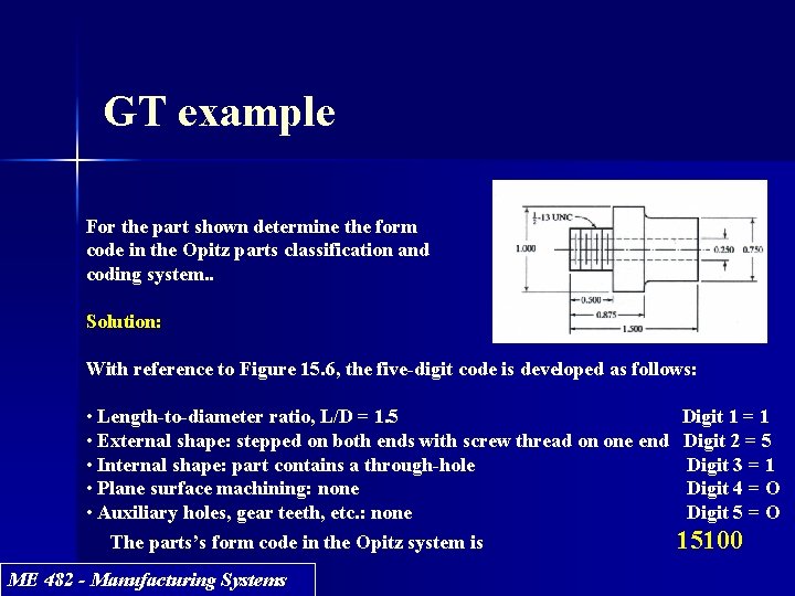 GT example For the part shown determine the form code in the Opitz parts GT example For the part shown determine the form code in the Opitz parts