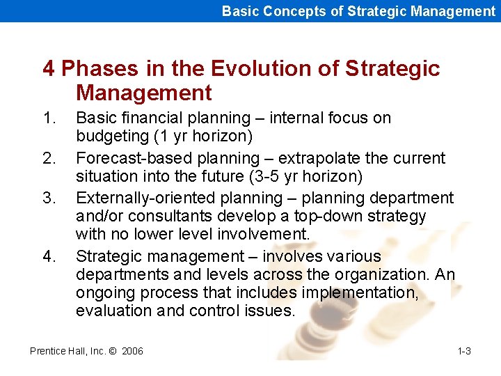 Basic Concepts of Strategic Management 4 Phases in the Evolution of Strategic Management 1.