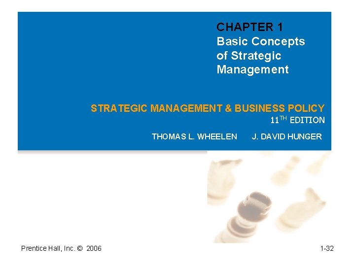 CHAPTER 1 Basic Concepts of Strategic Management STRATEGIC MANAGEMENT & BUSINESS POLICY 11 TH