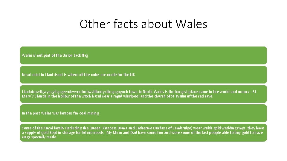 Other facts about Wales is not part of the Union Jack flag Royal mint