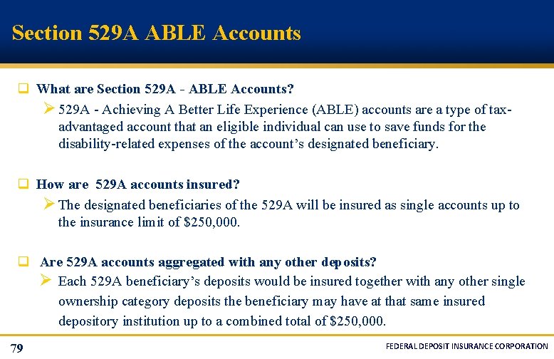 Section 529 A ABLE Accounts q What are Section 529 A - ABLE Accounts?