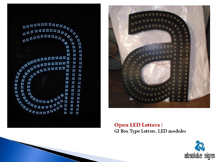 Open LED Letters : GI Box Type Letters, LED modules 