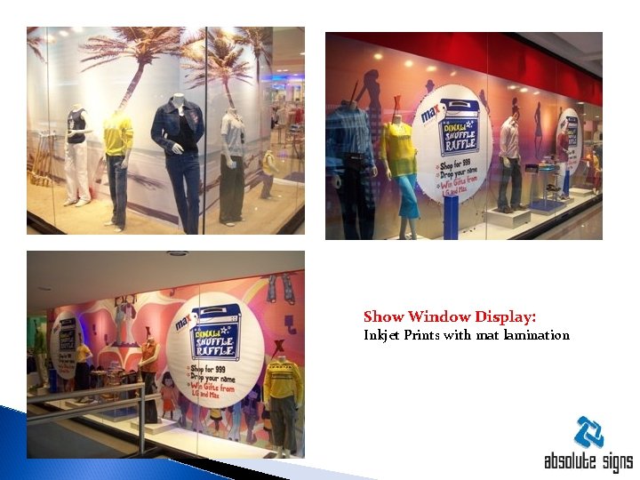 Show Window Display: Inkjet Prints with mat lamination 