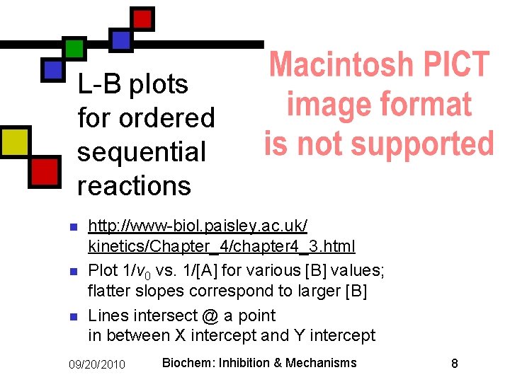 L-B plots for ordered sequential reactions n n n http: //www-biol. paisley. ac. uk/