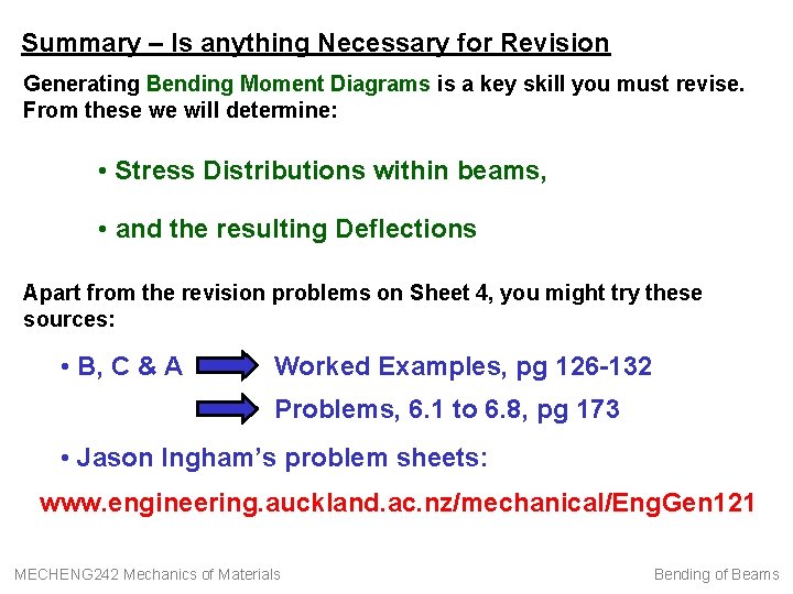 Summary – Is anything Necessary for Revision Generating Bending Moment Diagrams is a key