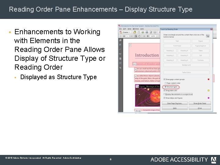 Reading Order Pane Enhancements – Display Structure Type § Enhancements to Working with Elements