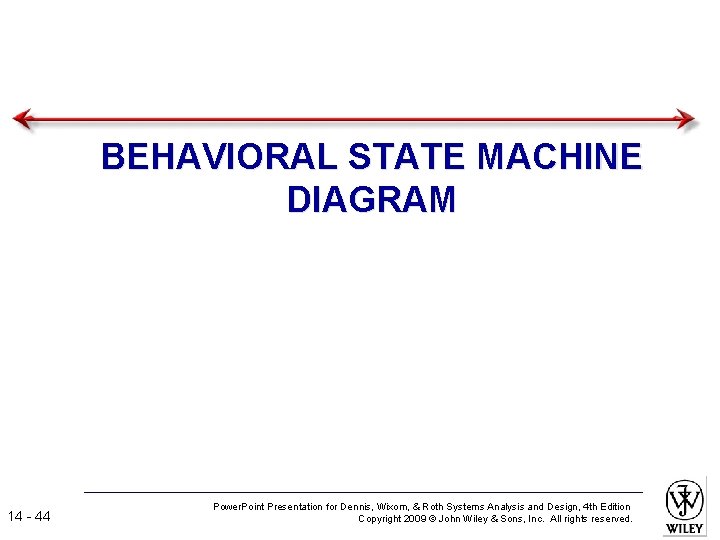 BEHAVIORAL STATE MACHINE DIAGRAM 14 - 44 Power. Point Presentation for Dennis, Wixom, &