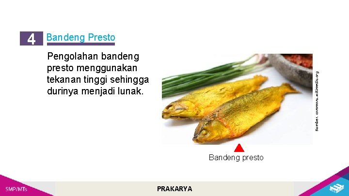 Bandeng Presto Pengolahan bandeng presto menggunakan tekanan tinggi sehingga durinya menjadi lunak. Sumber: commons.