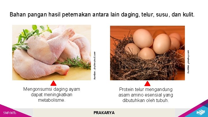 Sumber: shutterstock. com Sumber: pixabay. com Bahan pangan hasil peternakan antara lain daging, telur,