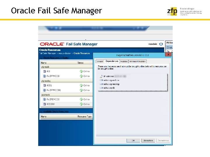 Oracle Fail Safe Manager 