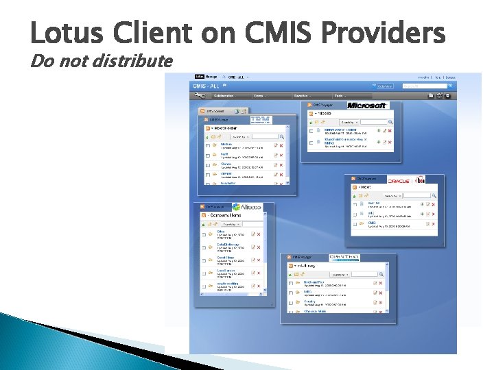 Lotus Client on CMIS Providers Do not distribute 