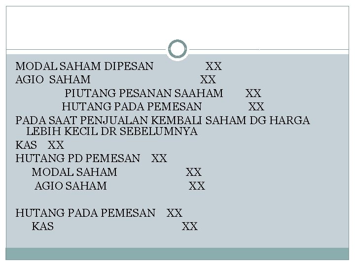 MODAL SAHAM DIPESAN XX AGIO SAHAM XX PIUTANG PESANAN SAAHAM XX HUTANG PADA PEMESAN