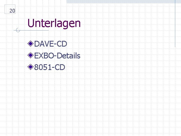 20 Unterlagen DAVE-CD EXBO-Details 8051 -CD 