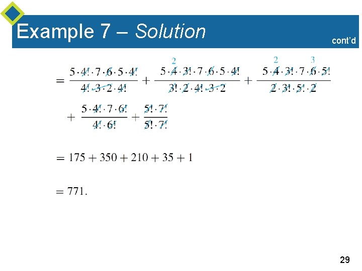 Example 7 – Solution cont’d 29 