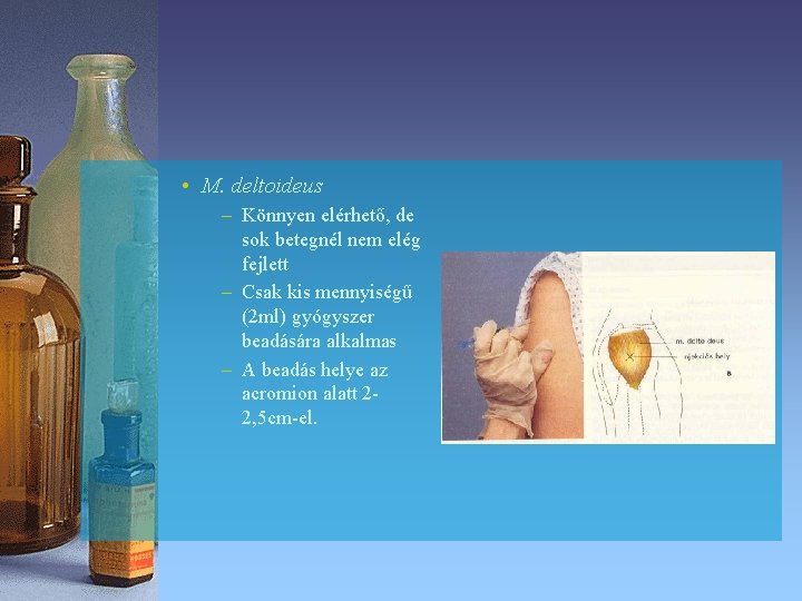 • M. deltoideus – Könnyen elérhető, de sok betegnél nem elég fejlett – • M. deltoideus – Könnyen elérhető, de sok betegnél nem elég fejlett –