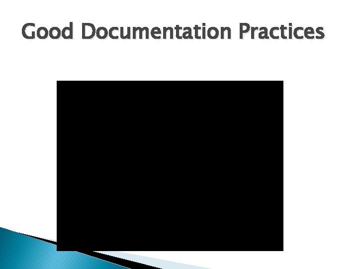 Good Documentation Practices 