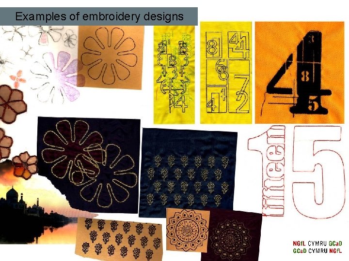 Examples of embroidery designs 