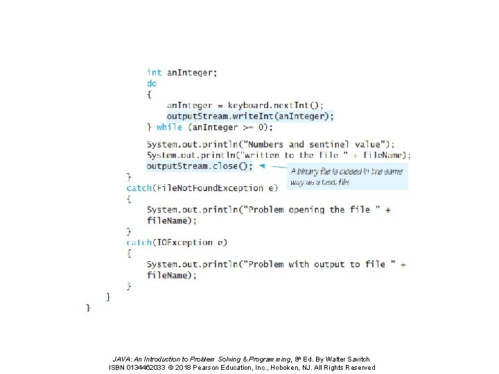 JAVA: An Introduction to Problem Solving & Programming, 8 th Ed. By Walter Savitch JAVA: An Introduction to Problem Solving & Programming, 8 th Ed. By Walter Savitch