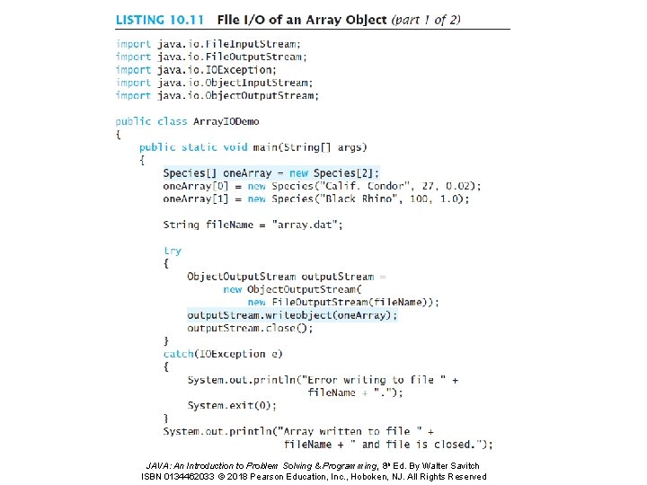 JAVA: An Introduction to Problem Solving & Programming, 8 th Ed. By Walter Savitch JAVA: An Introduction to Problem Solving & Programming, 8 th Ed. By Walter Savitch