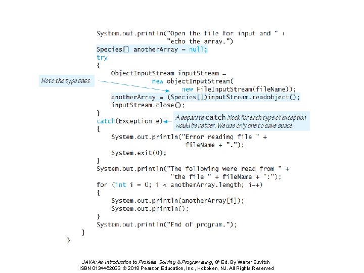 JAVA: An Introduction to Problem Solving & Programming, 8 th Ed. By Walter Savitch JAVA: An Introduction to Problem Solving & Programming, 8 th Ed. By Walter Savitch