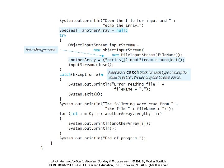 JAVA: An Introduction to Problem Solving & Programming, 8 th Ed. By Walter Savitch
