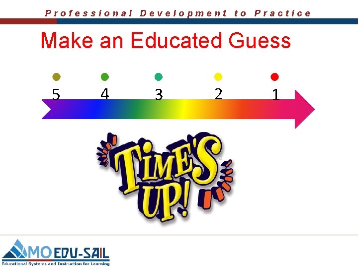 Professional Development to Practice Make an Educated Guess 5 4 3 2 1 