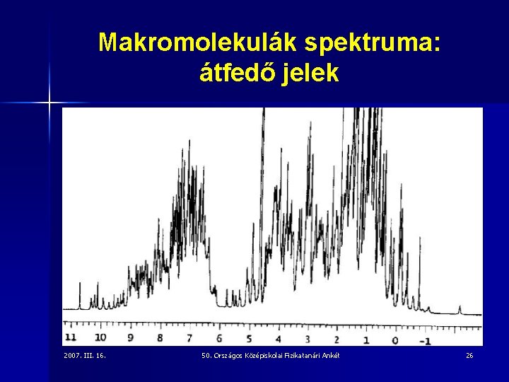 Makromolekulák spektruma: átfedő jelek 2007. III. 16. 50. Országos Középiskolai Fizikatanári Ankét 26 